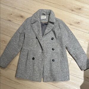 Women's Gray Double-Breasted Coat